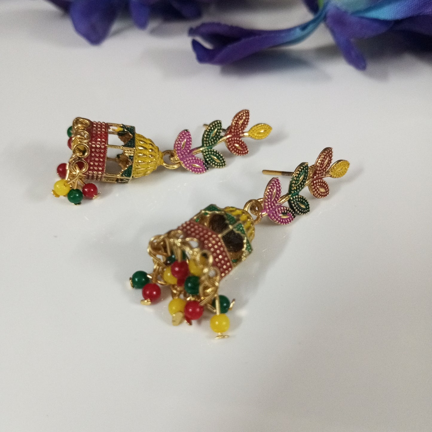 Oxidised Tomb Multicolor Earrings