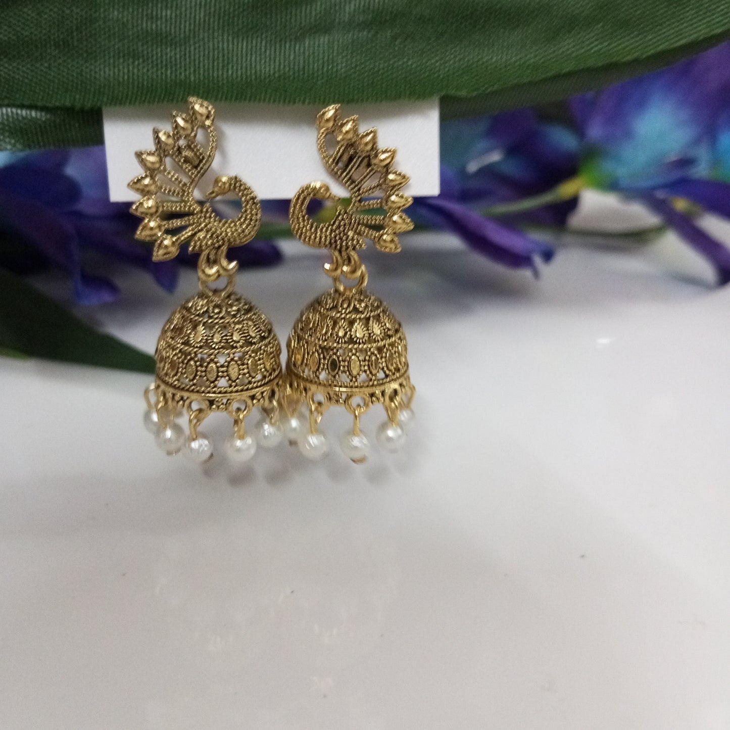 Oxidised Vani Jhumka Earrings