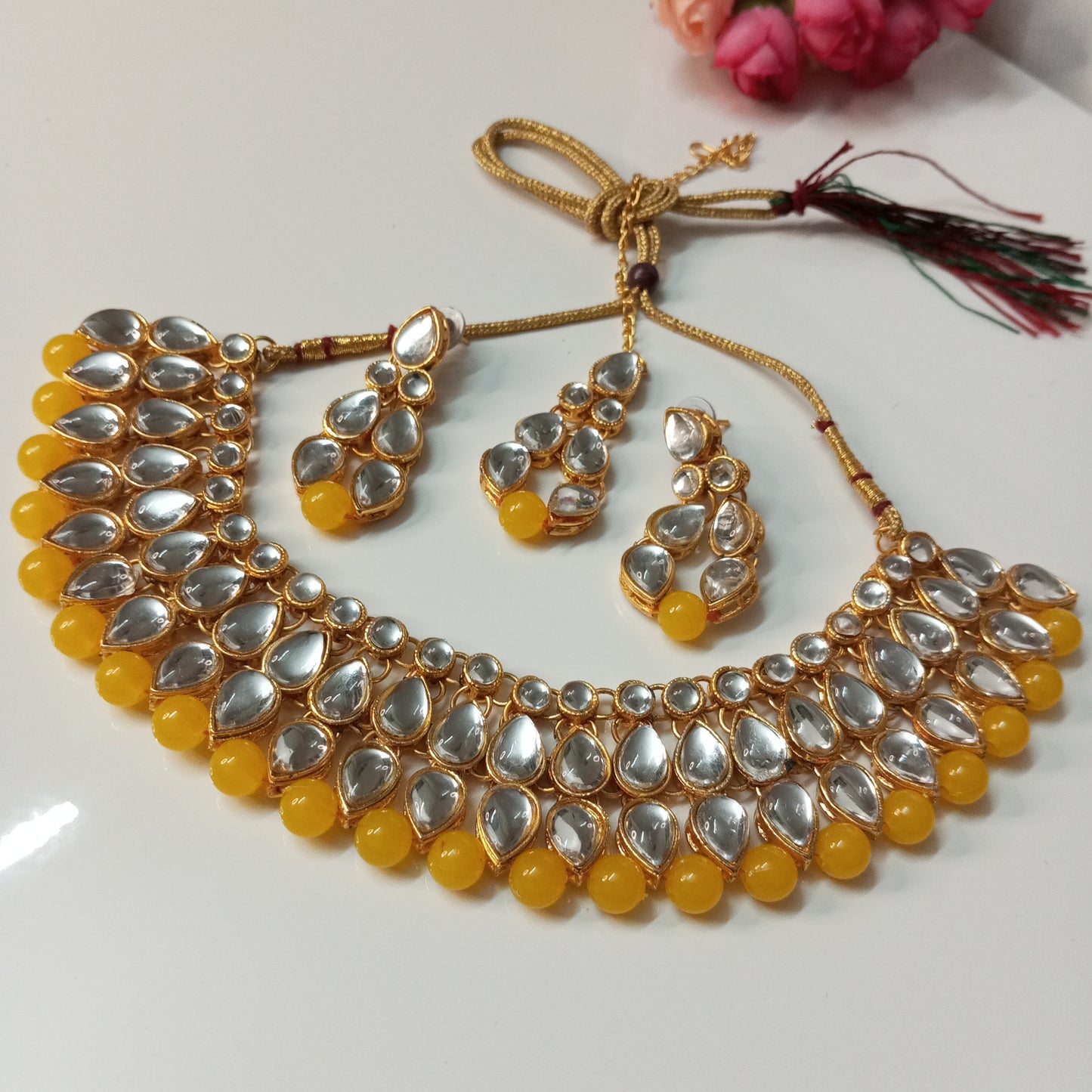 Kagini Yellow Necklace Set