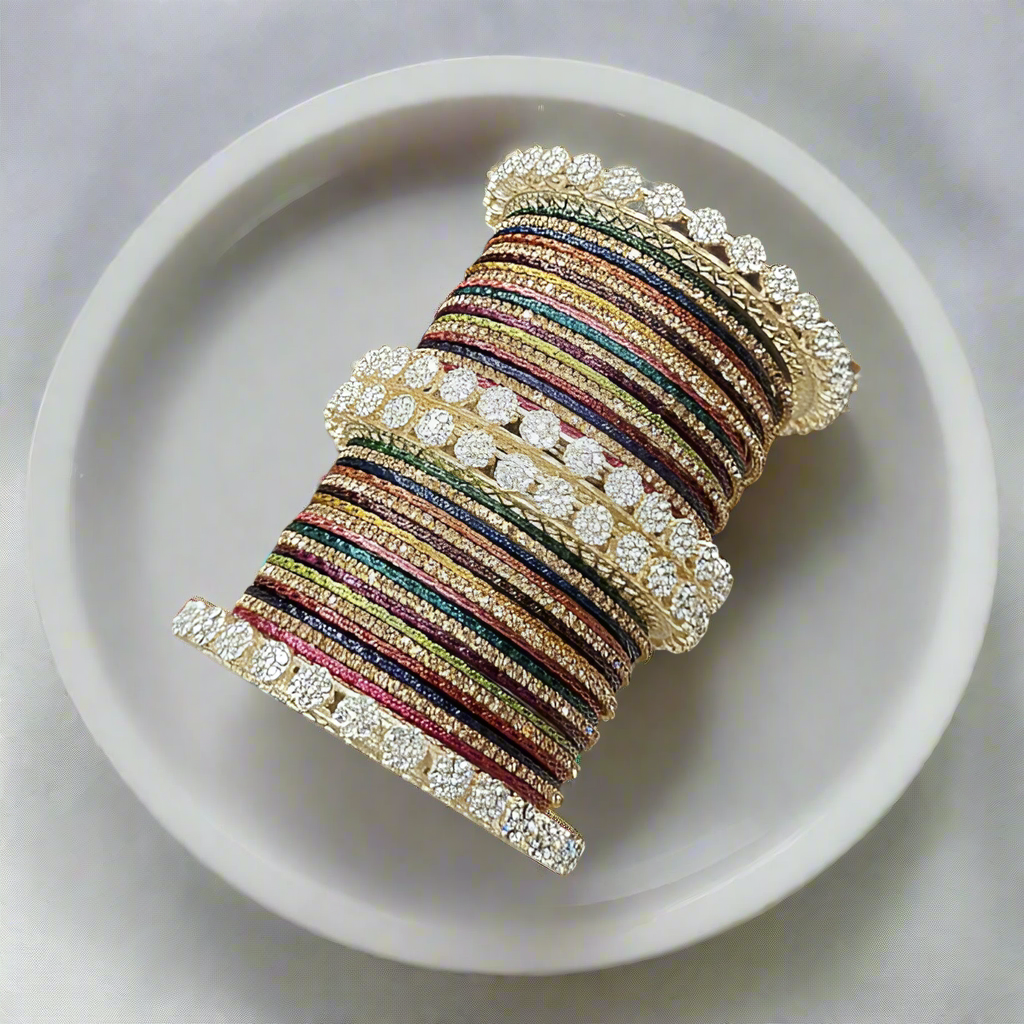 Colorful Metal Bangles Set
