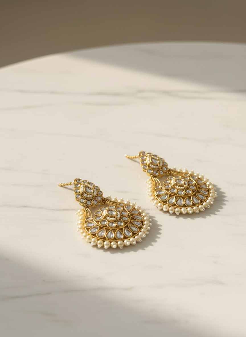 Mohini Earrings with Maang Tika