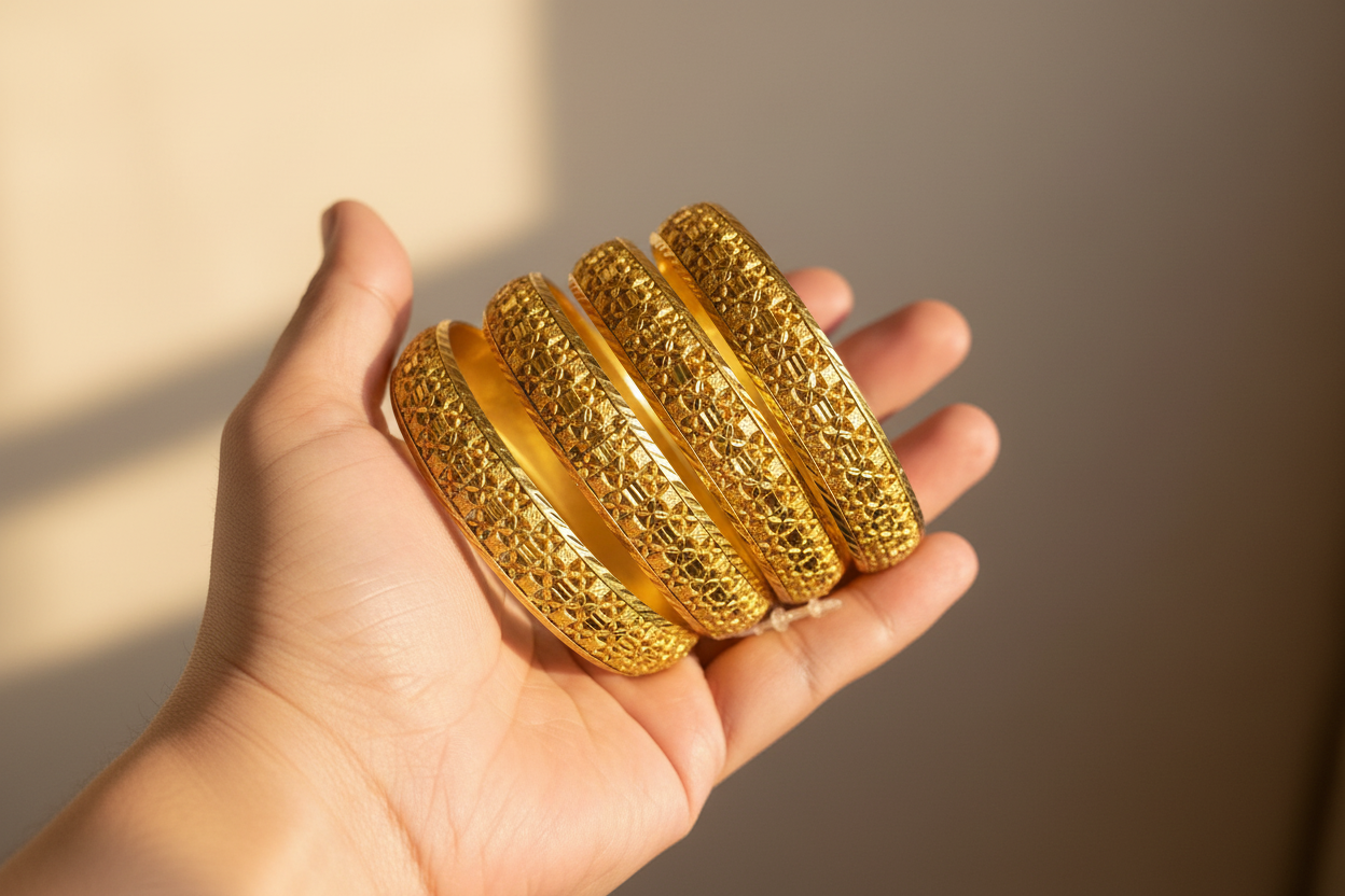 Gold Plated Tahini Bangle Set