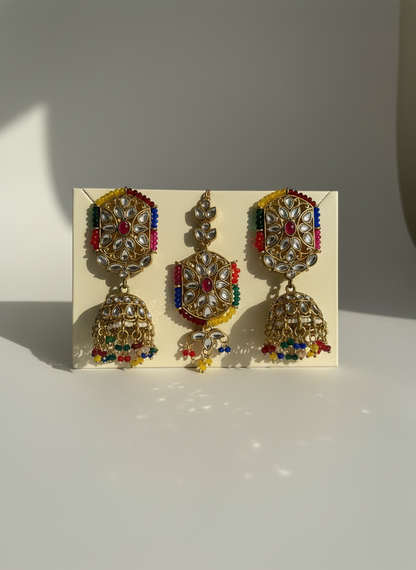 Mihini Earrings with Maang Tika