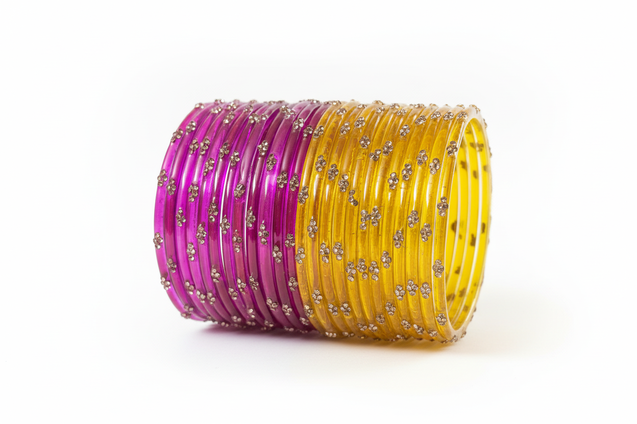 Raindrop Glass Bangles Set Samara