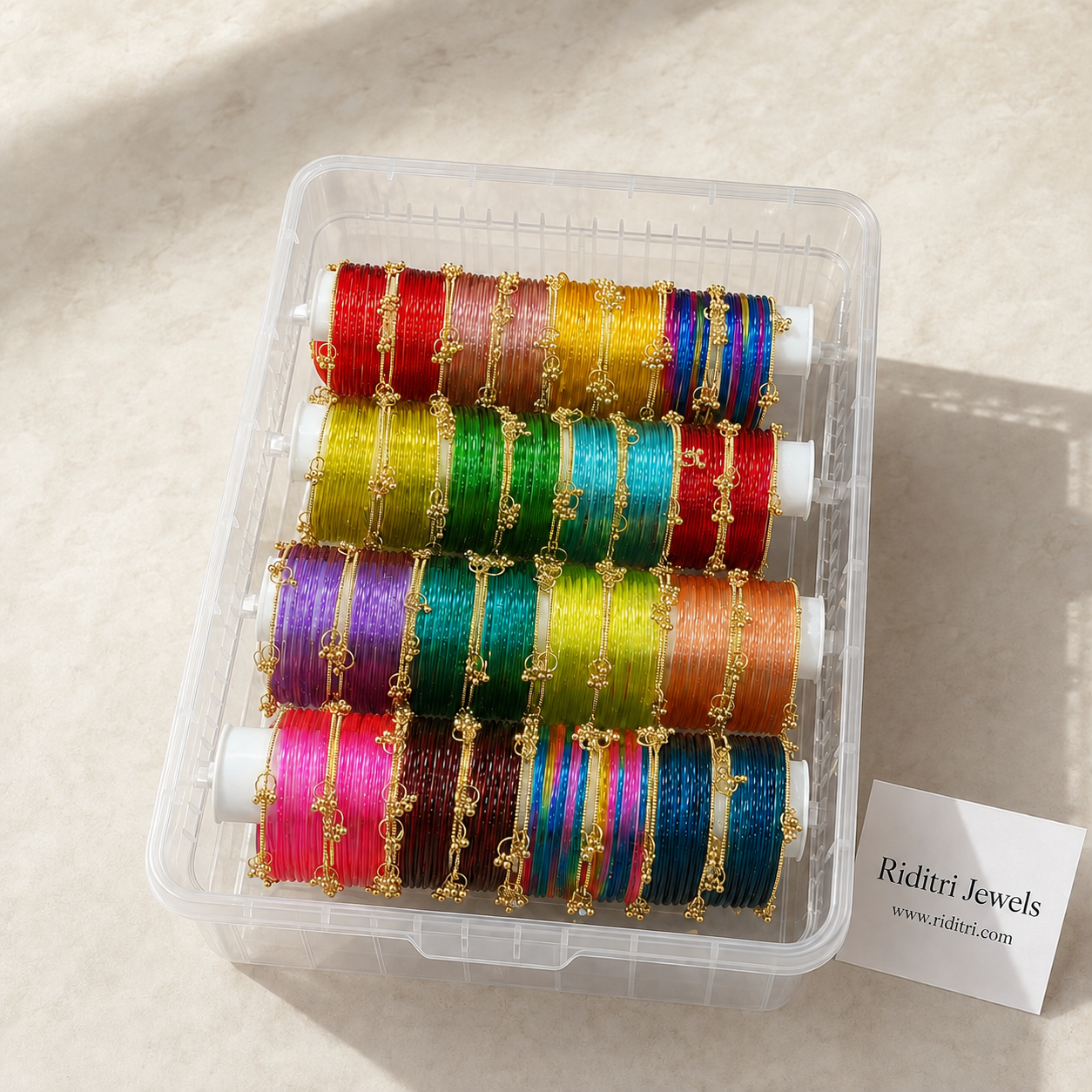 Viral Kashmiri Jelly Glass Bangles Box-16 colors
