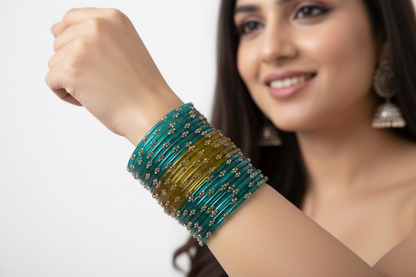 Raindrop Glass Bangles Set Amara