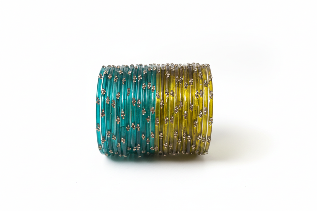 Raindrop Glass Bangles Set Amara