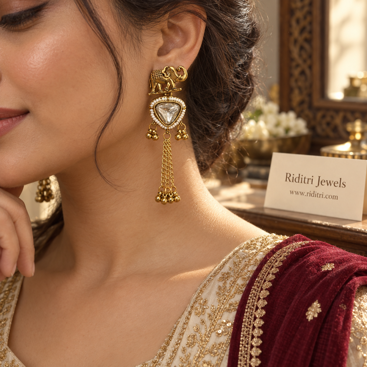 Viral Elephant Kashmiri Ghungru Earrings