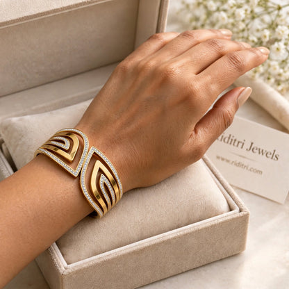 Aura Echo Anti Tarnish CZ Layered Openable Bracelet