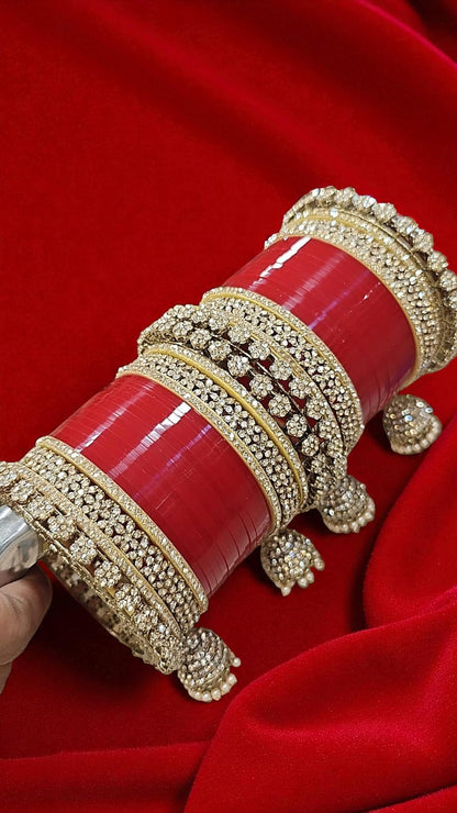 Bridal Chooda Red Bangles Set