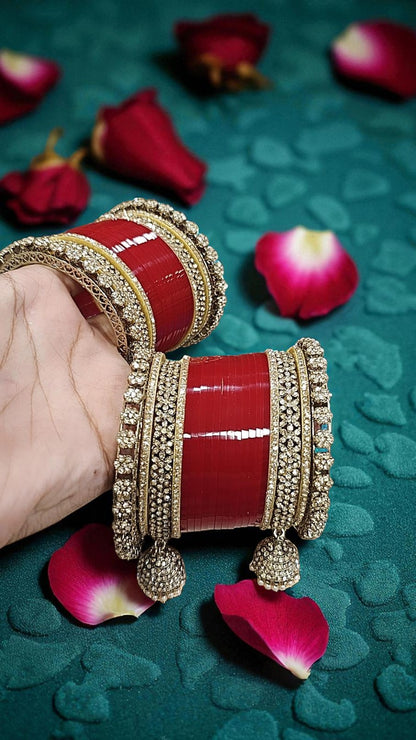 Bridal Chooda Red Bangles Set