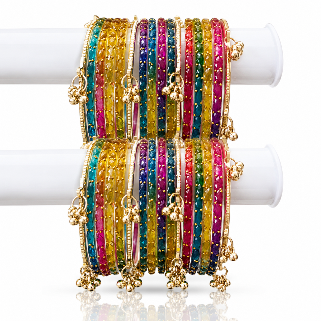 Viral Kashmiri Ghungroo Bangle Set-Multi Dark 2 dozen