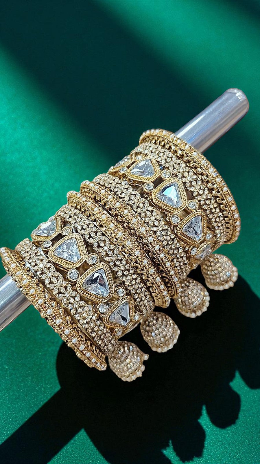 Copper Stone Bangles Set