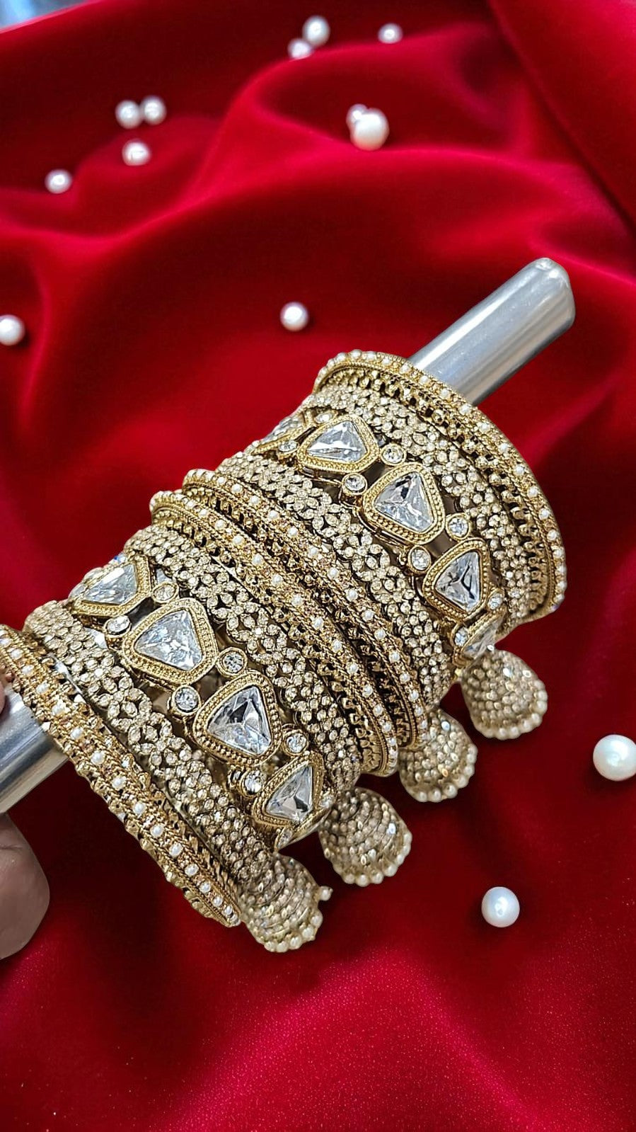 Copper Stone Bangles Set