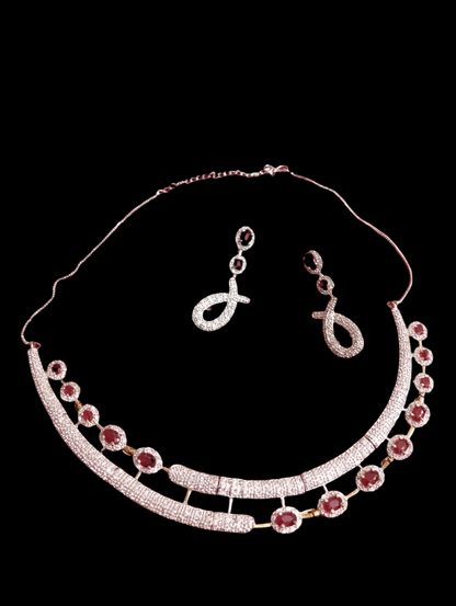 Ruby American Diamond Necklace