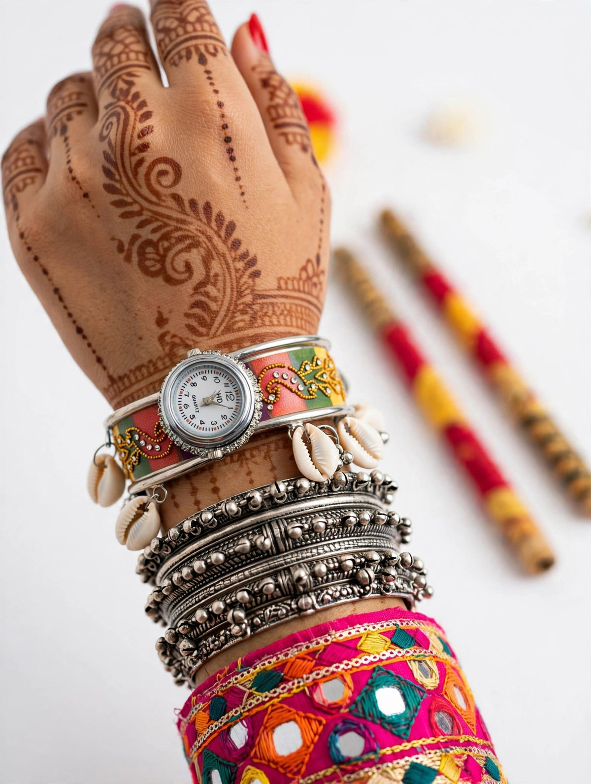 Oxidised Kashmiri Ghungroo Watch-Navratri Special