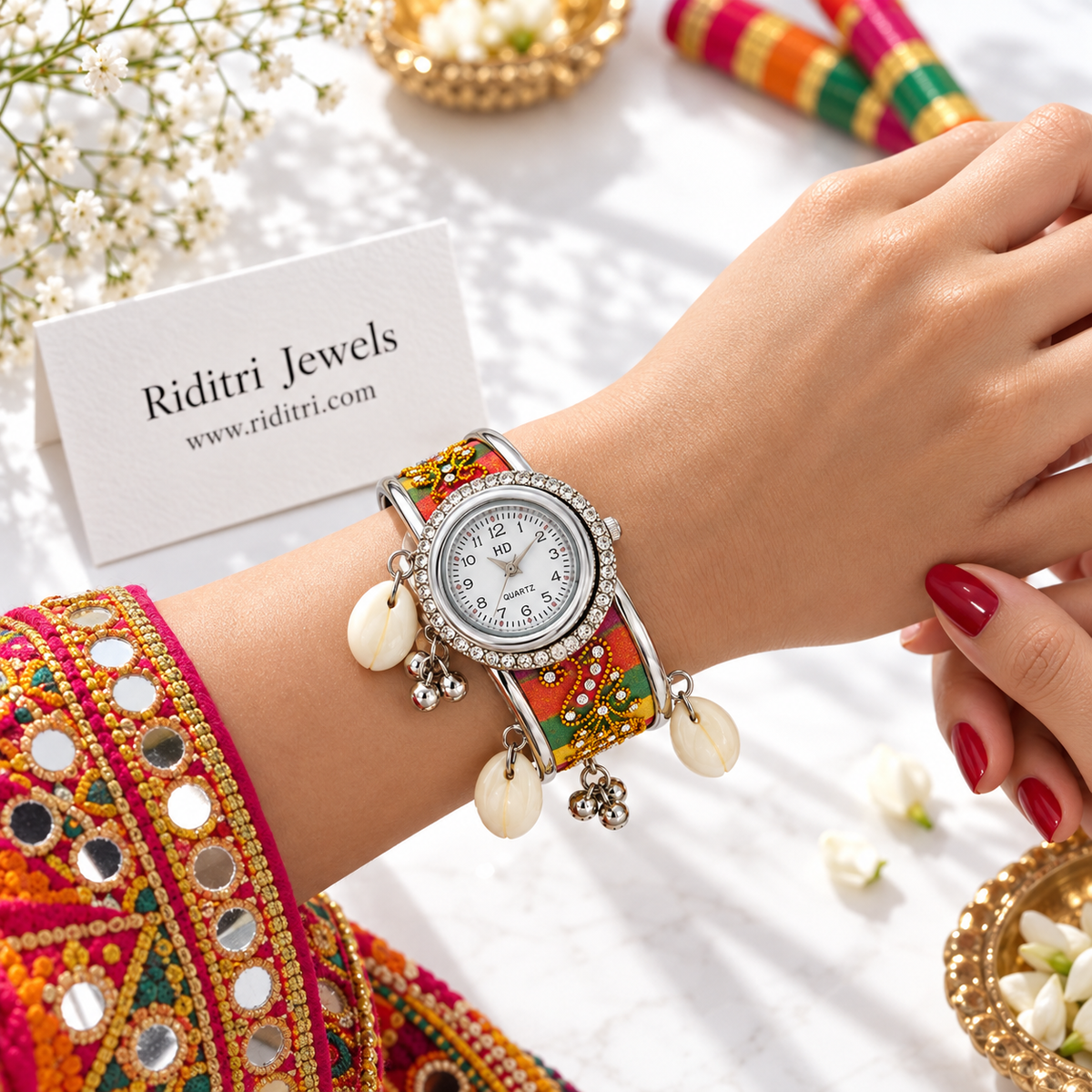 Oxidised Kashmiri Ghungroo Watch-Navratri Special
