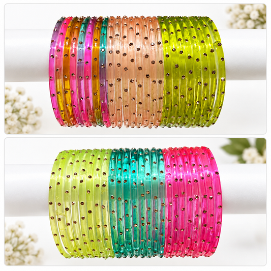 Viral Jelly Stone Glass Bangles Set