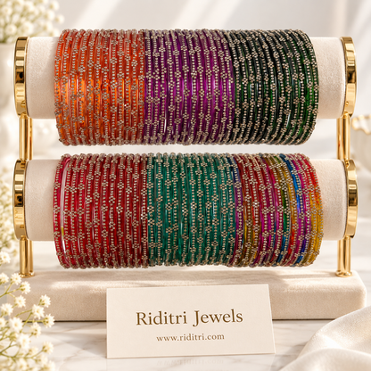 Varanya Luxury Glass Bangles-6 Dozen