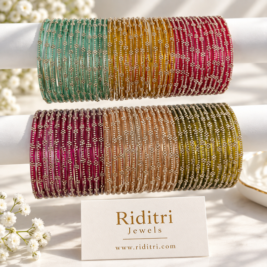 Vaijanya Luxury Glass Bangles-6 Dozen