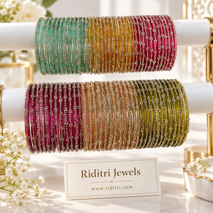 Vaijanya Luxury Glass Bangles-6 Dozen