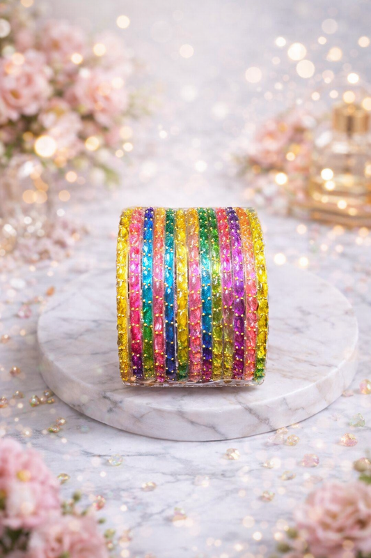 Multicolor Raindrop Bangles-Shade1