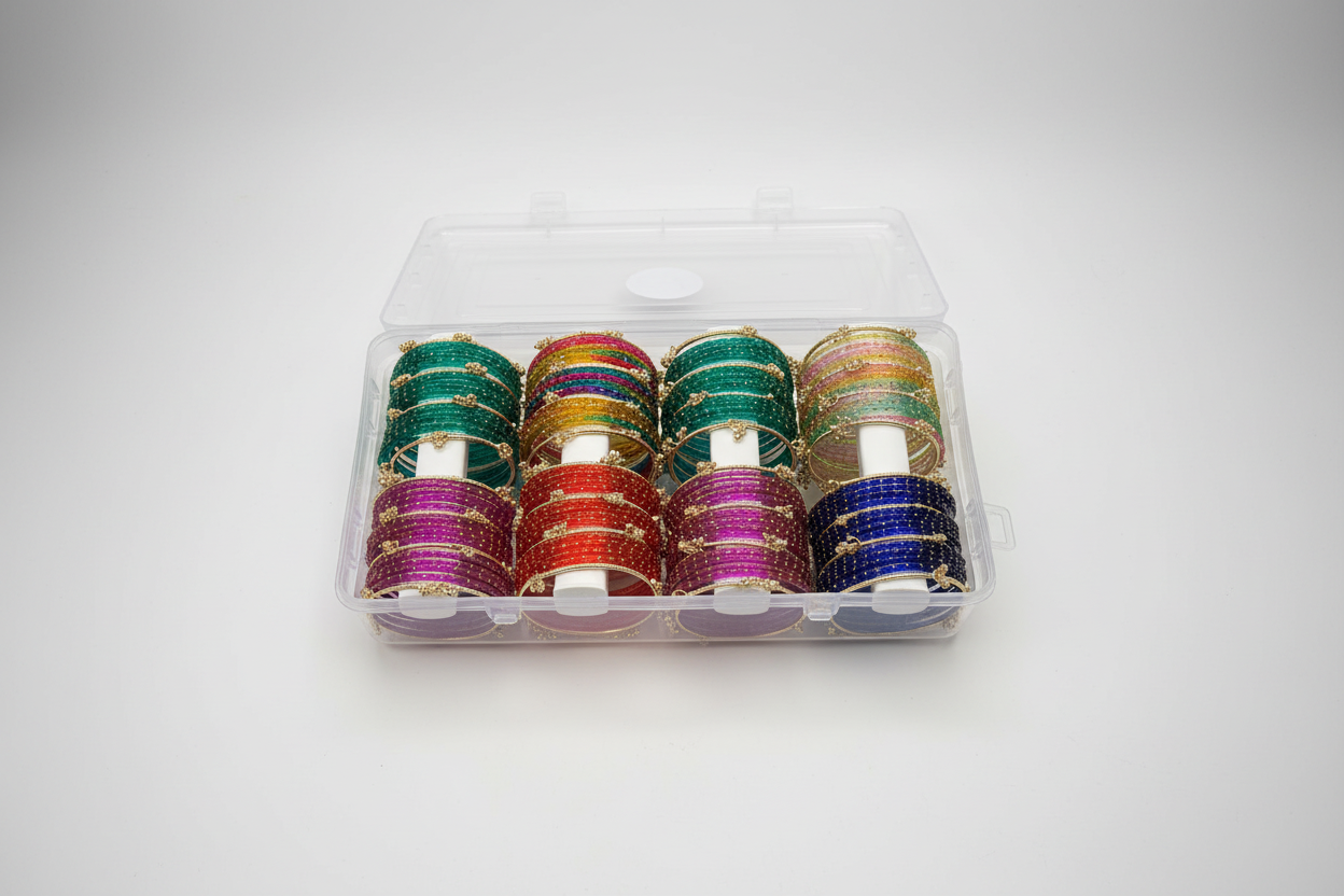 Kashimiri Ghungru with Raindrop Glass Bangle