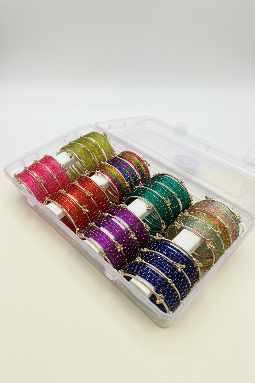 Kashimiri Ghungru with Raindrop Glass Bangle