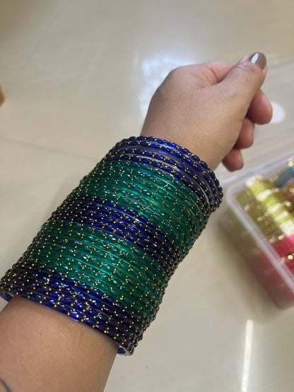Viral Raindrop Bangles- Blue and Green