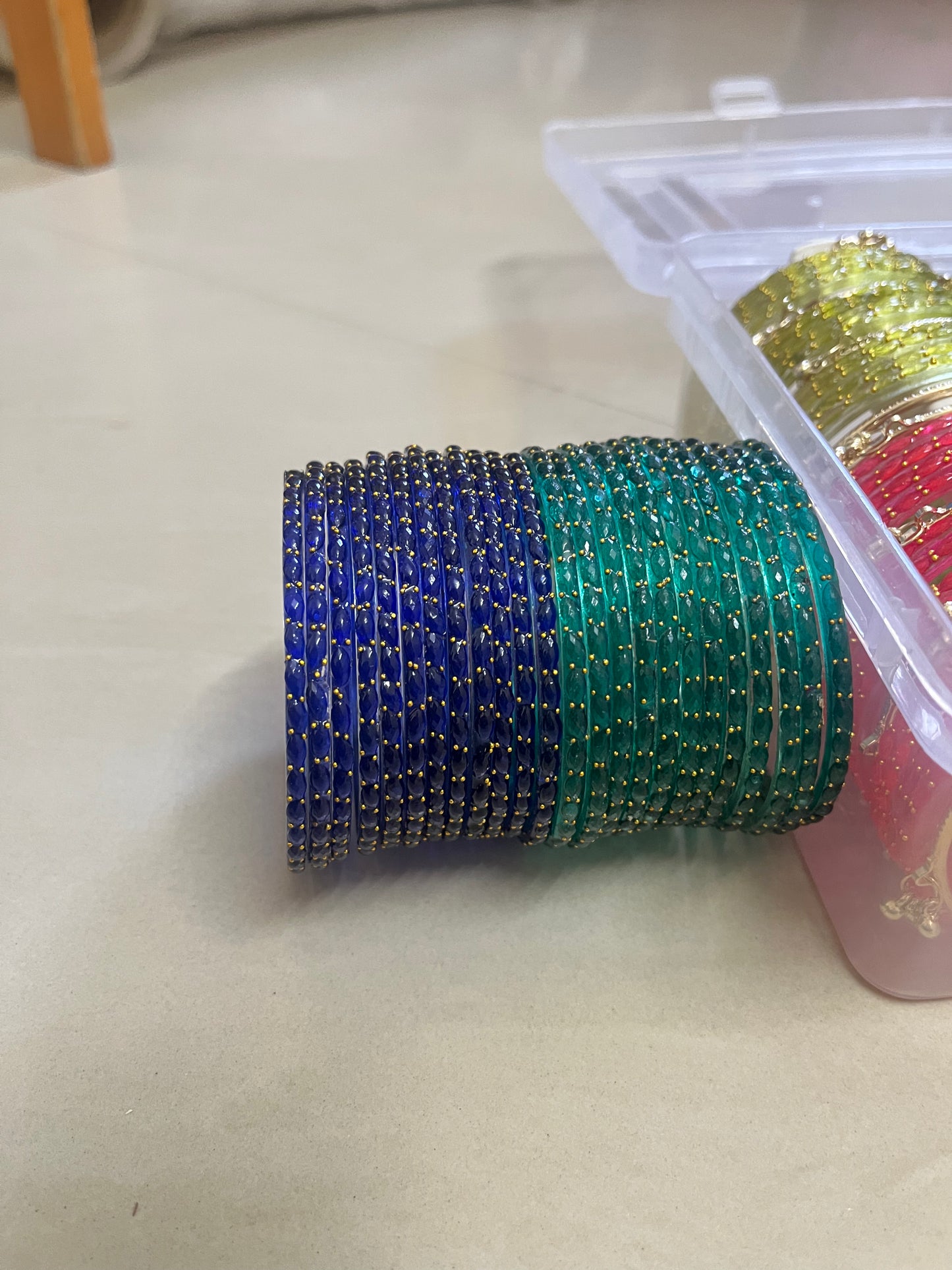 Viral Raindrop Bangles- Blue and Green