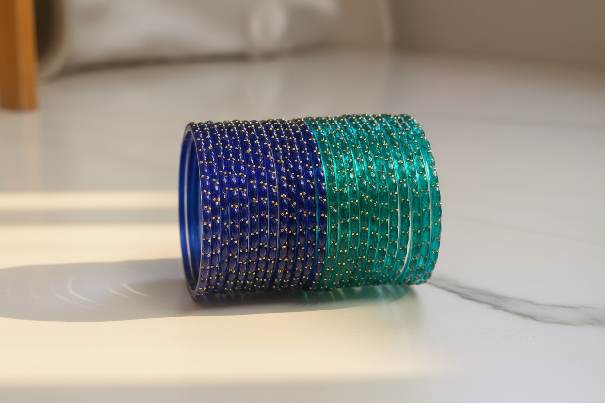 Viral Raindrop Bangles- Blue and Green