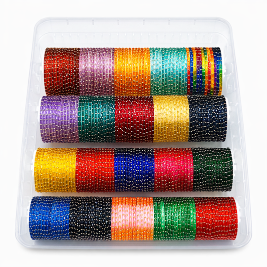 Raindrop Glass Bangles with Box