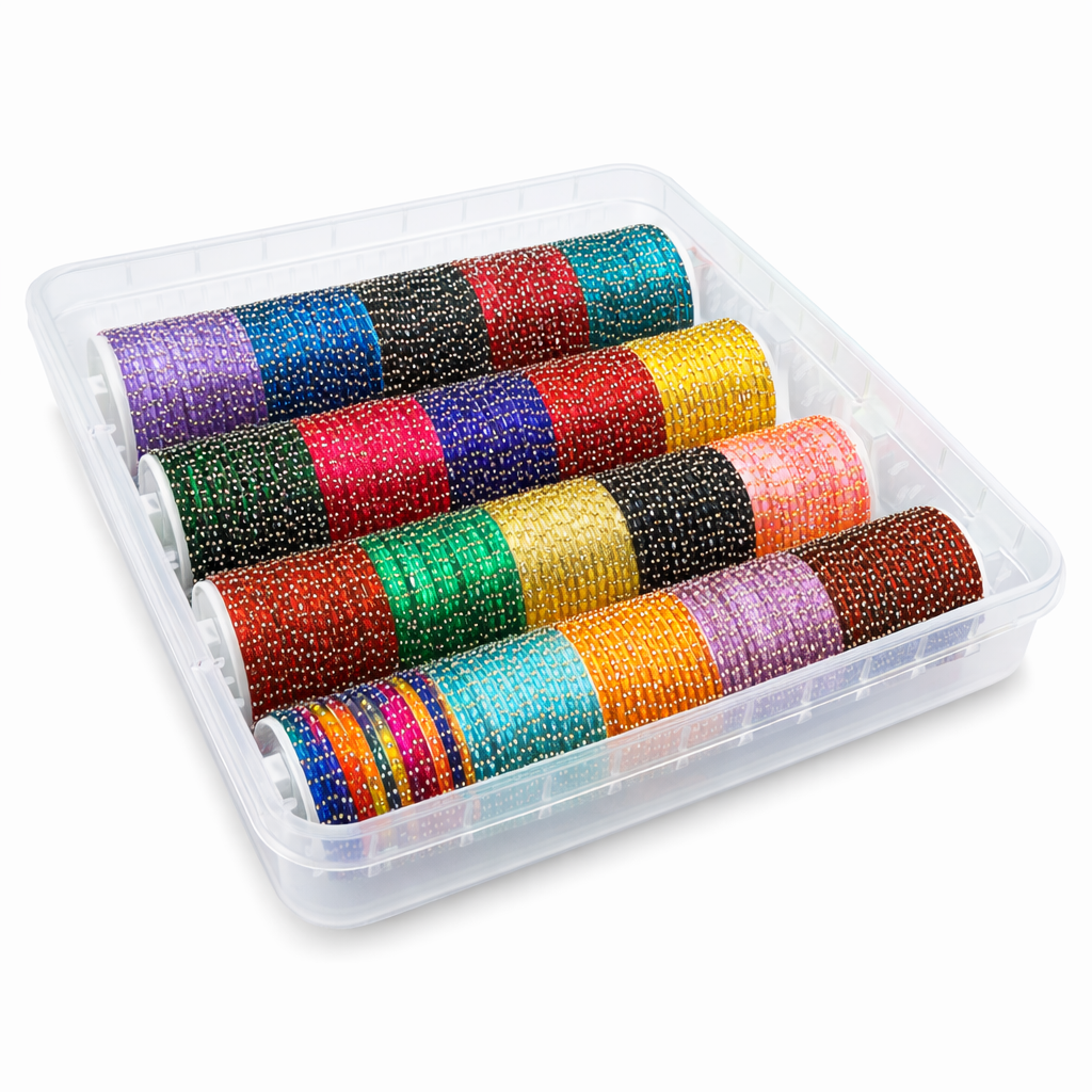 Raindrop Glass Bangles with Box