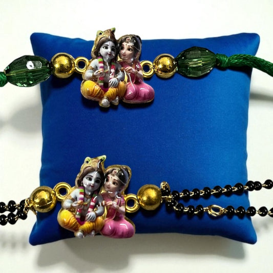 Bhaiya Bhabhi Radha Krishna Rakhi Combo