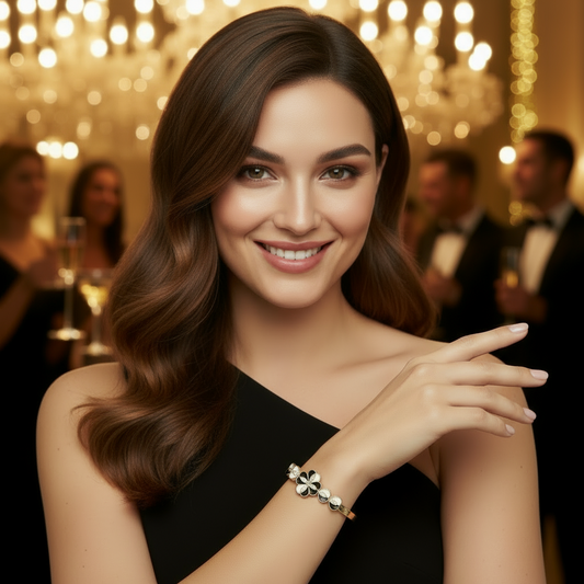 Anti Tarnish Floral Enamel Bracelet