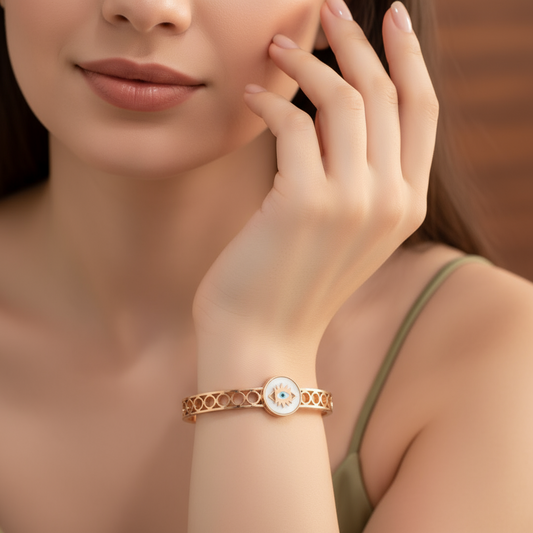 Anti Tarnish White Shell Kada Bracelet