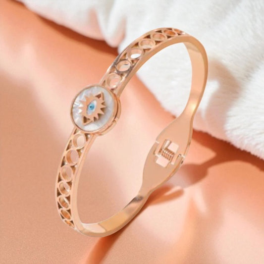 Anti Tarnish White Shell Kada Bracelet
