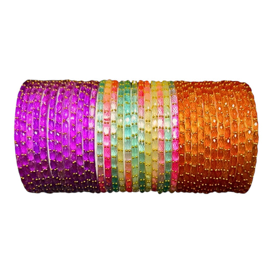 Viral Raindrop Glass Bangle Set-RDT1232