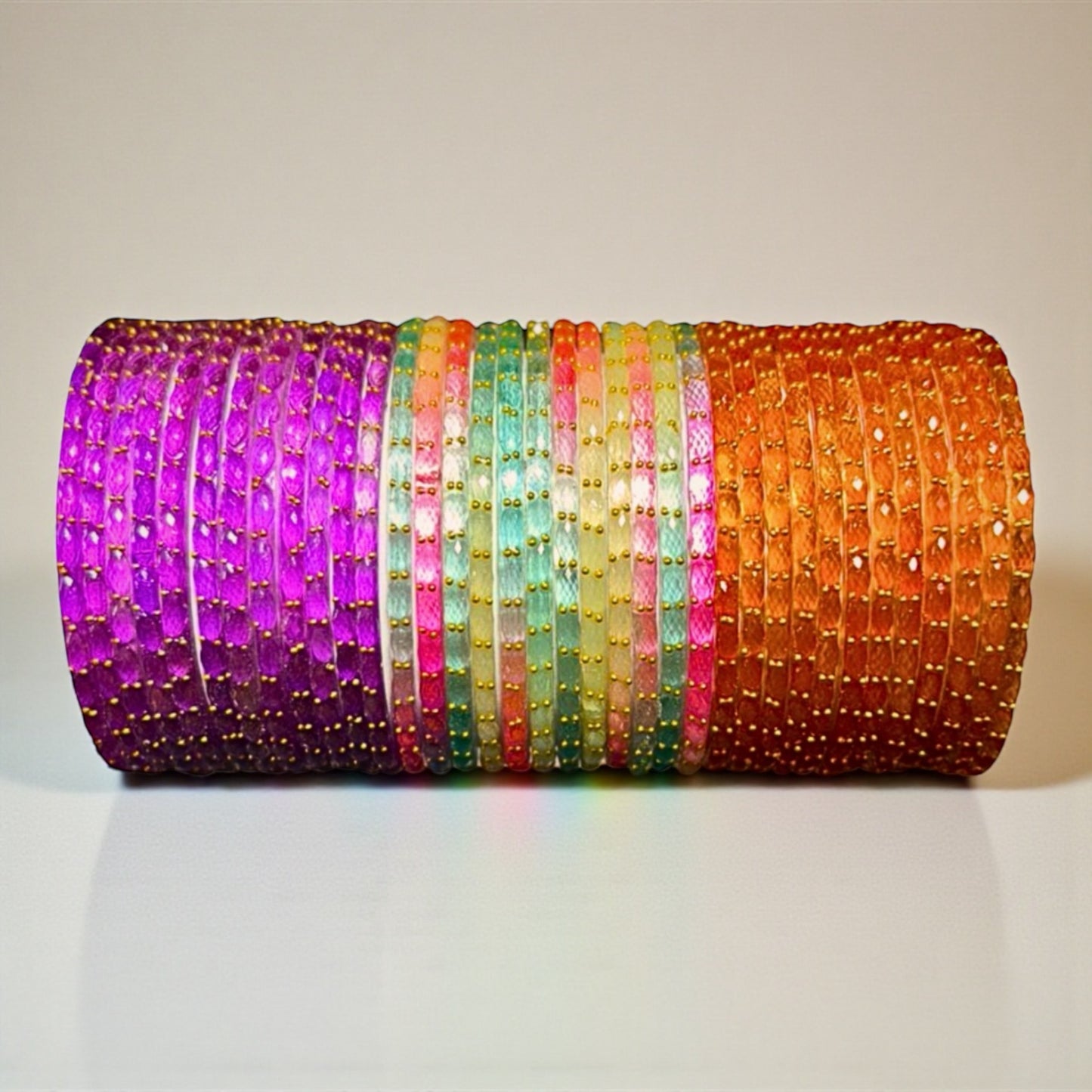 Viral Raindrop Glass Bangle Set-RDT1232