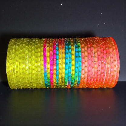Viral Raindrop Glass Bangle Set-RDT1233