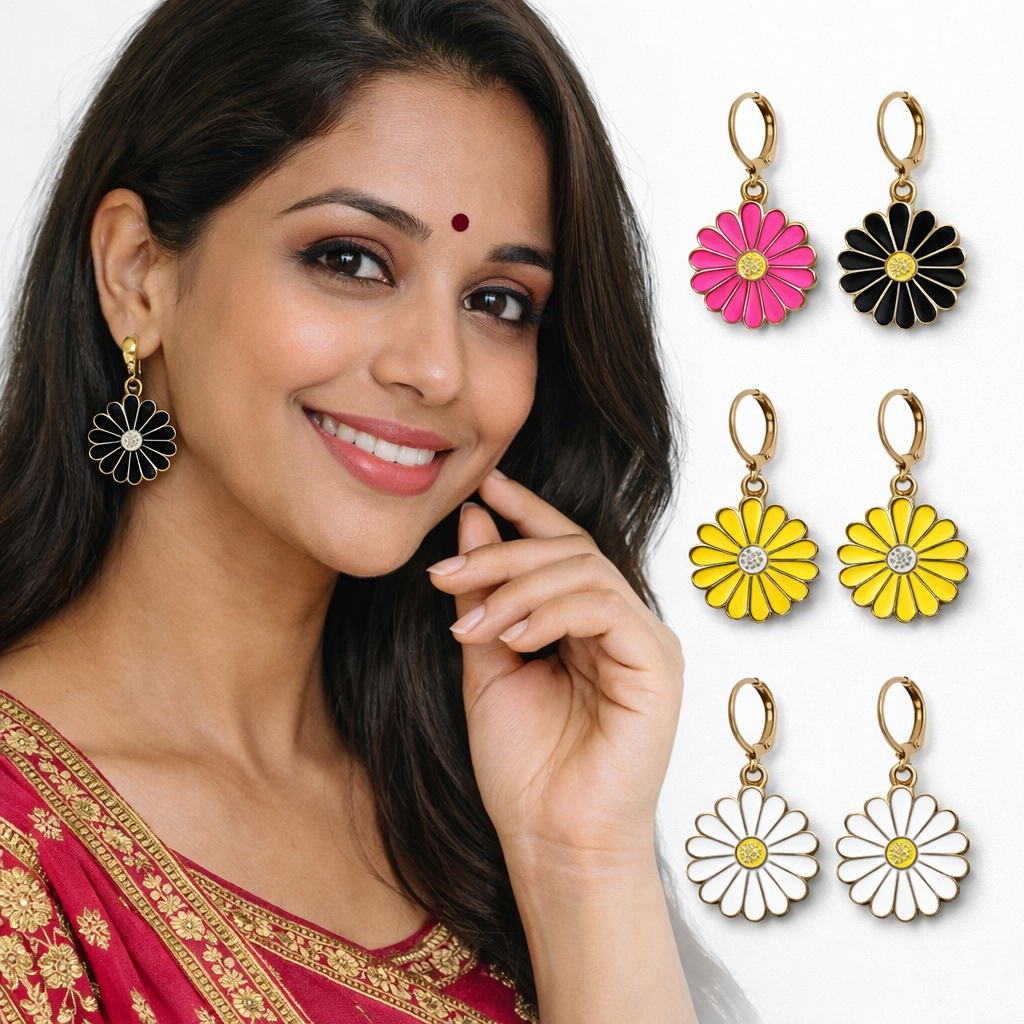 4 Flower Earrings Combo