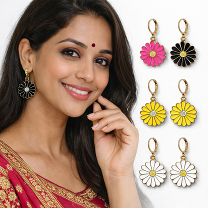 4 Flower Earrings Combo