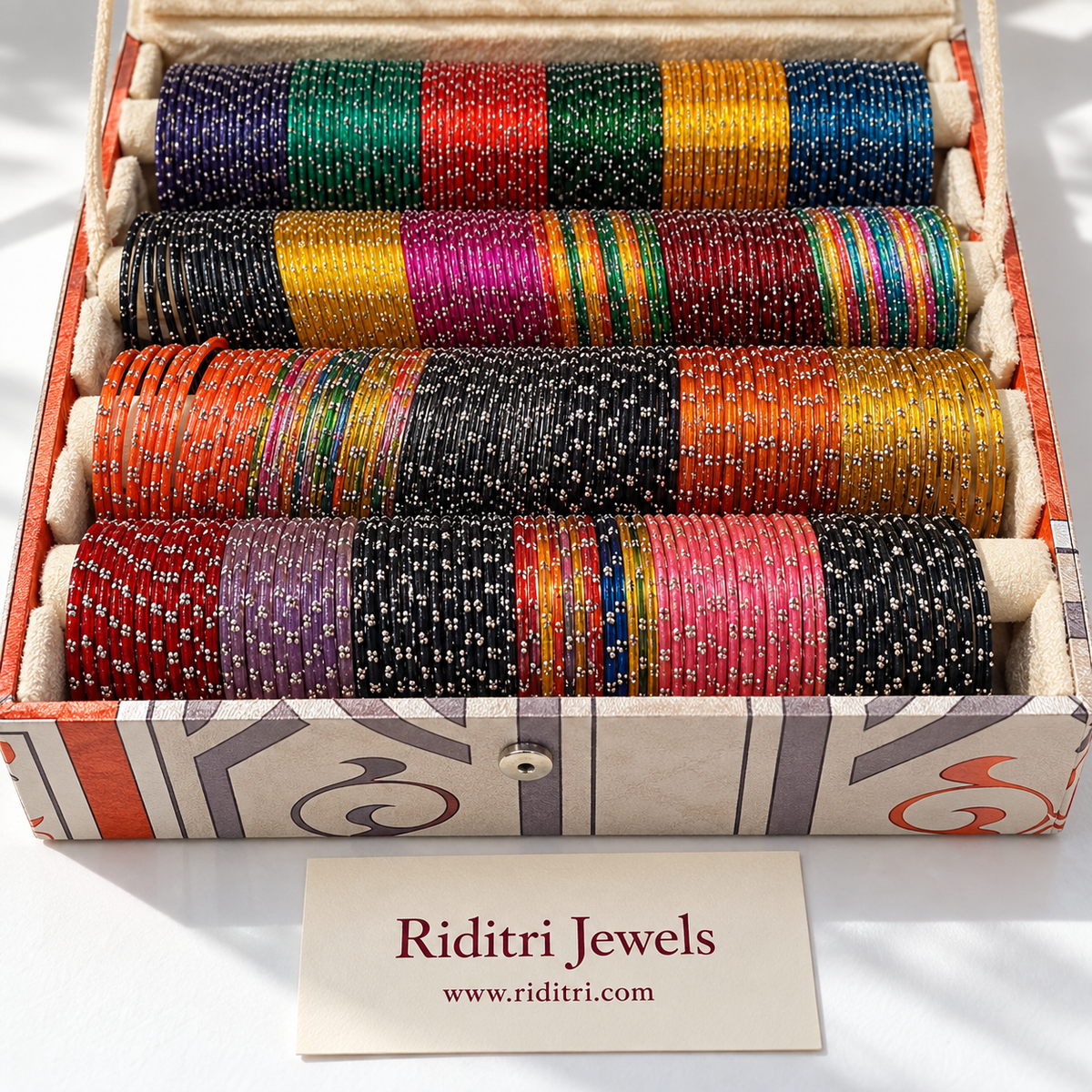 Raindrop Glass Bangles Box, 24 colours, view 2