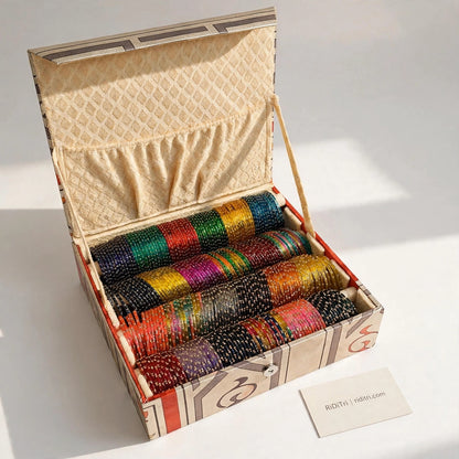 Raindrop Glass Bangles Box, 24 colours, view 10