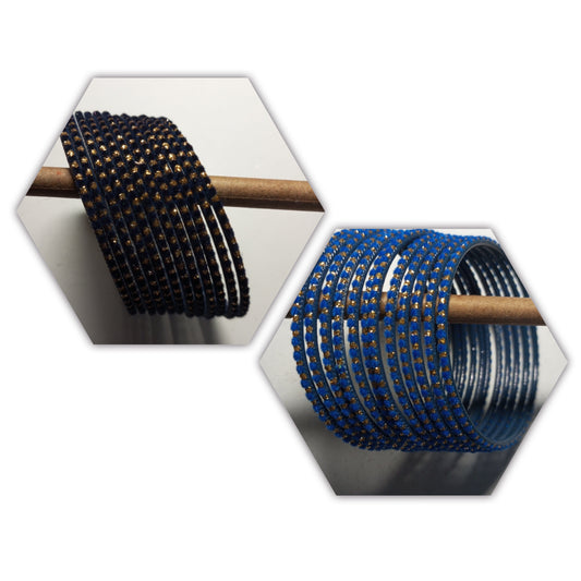 Velvet Bangles Black and Blue