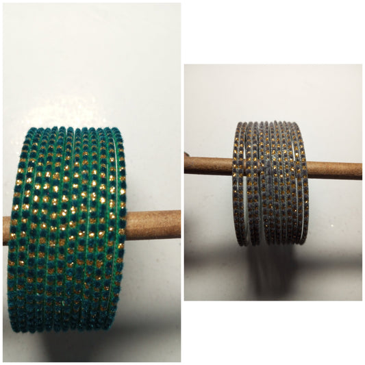 Velvet Bangles Dark Gray and Green