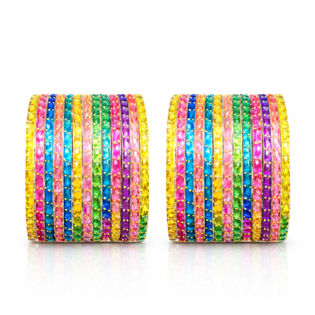 Multicolor Raindrop Bangles-Shade1