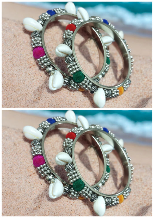 Shell Multicolor Bangles Set