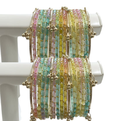 Viral Kashmiri Ghungroo Bangle Set-Multi light 2 Dozen
