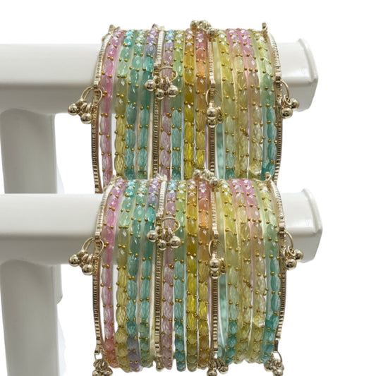 Viral Kashmiri Ghungroo Bangle Set-Multi light 2 Dozen